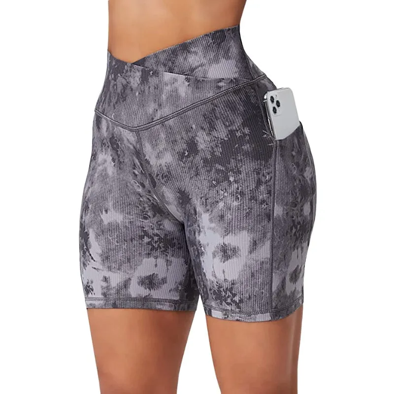 Audrey Tie Dye V Cross Workout Shorts