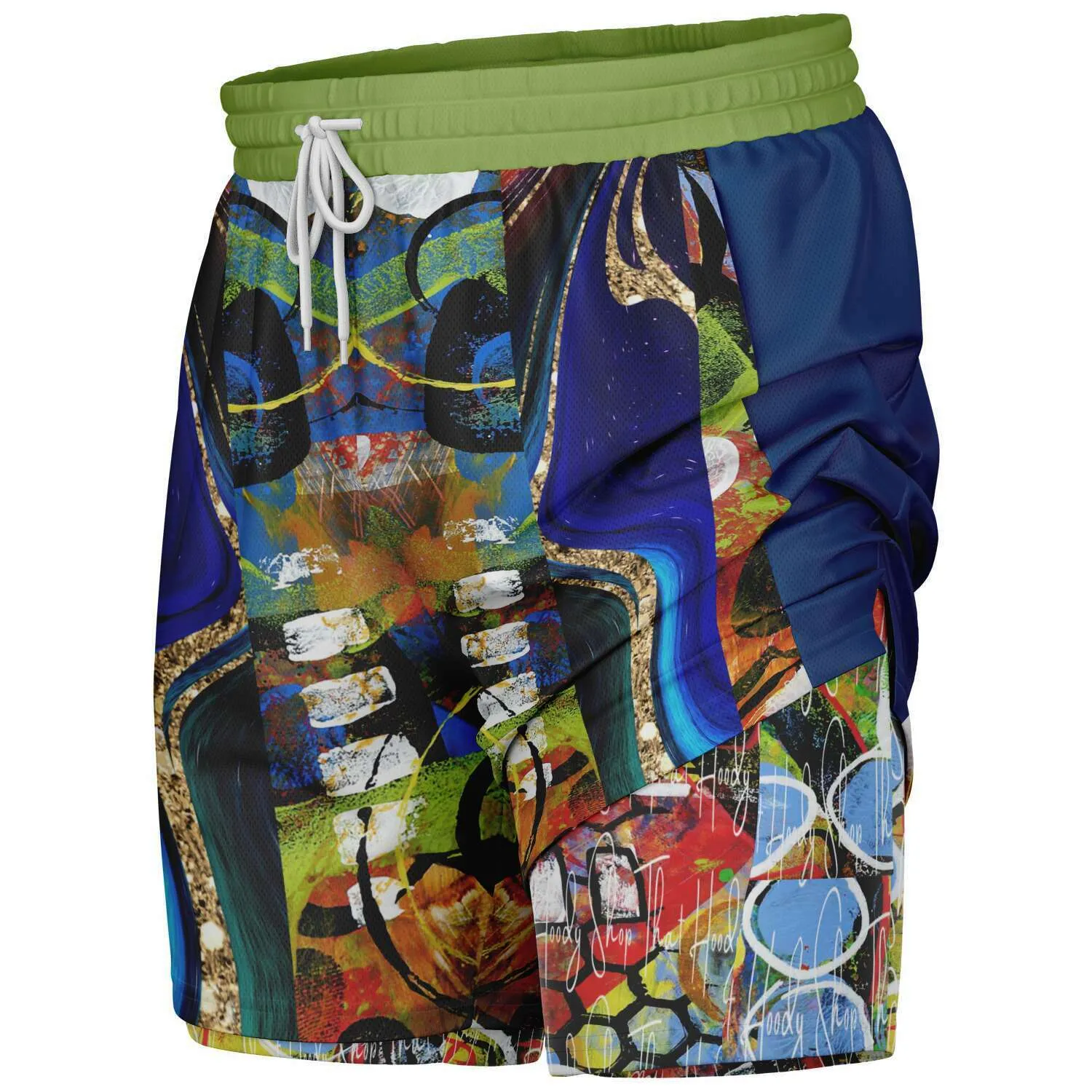 Barcelona Blue Marble Swirl Compression Activity Shorts