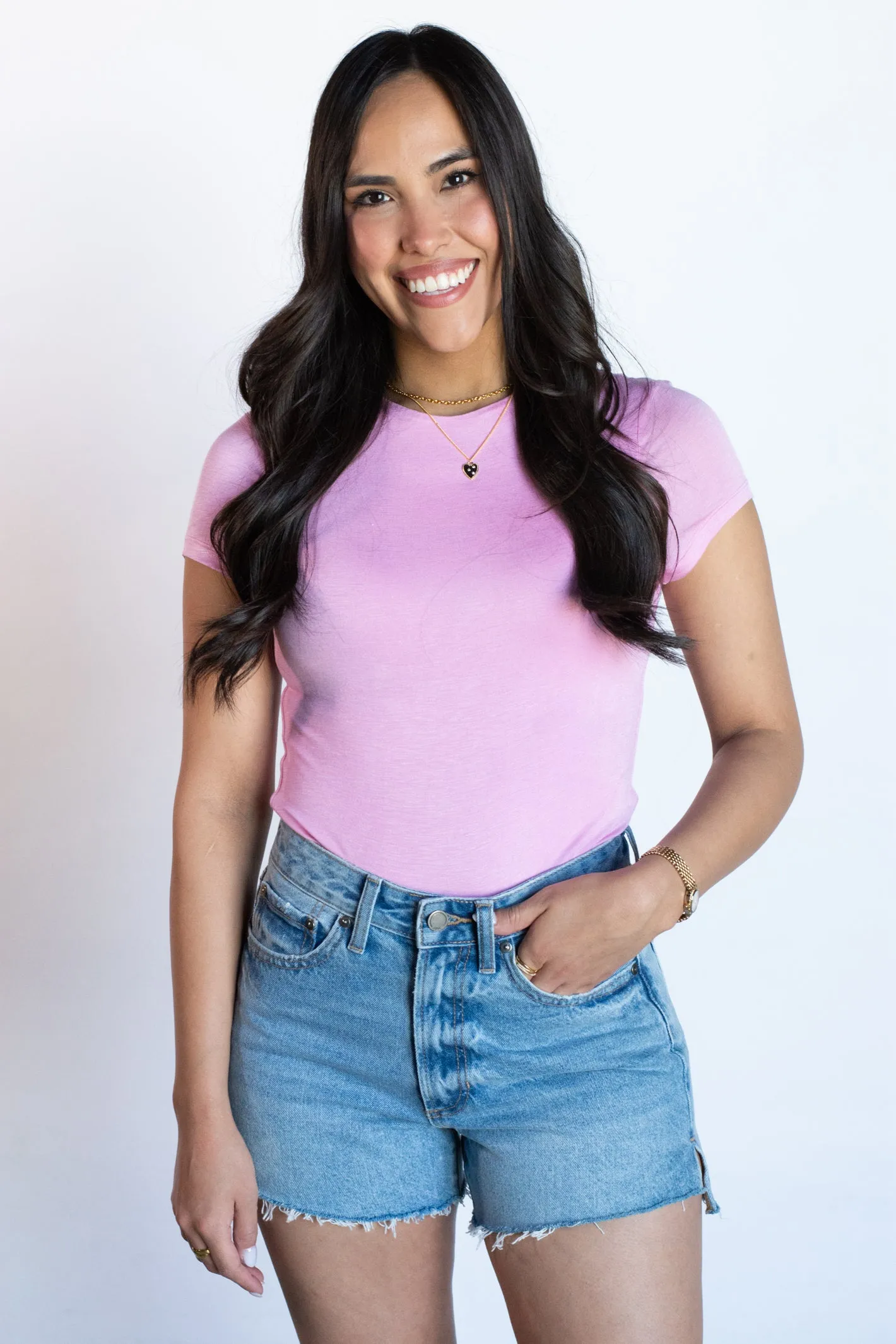 Basic Energy Pink Short Sleeve Bodysuit