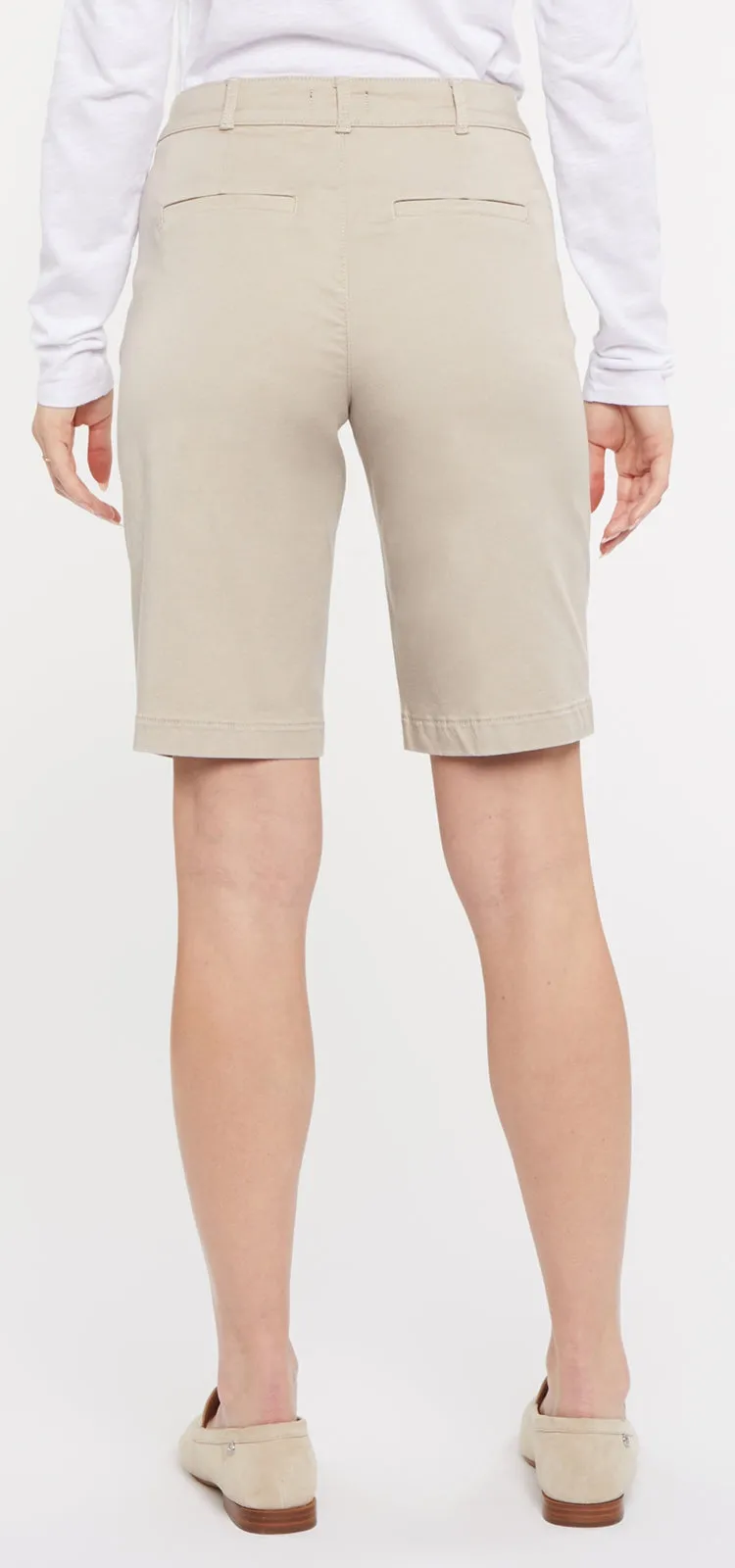 Bermuda Short Beige Stretch Twill | Feather