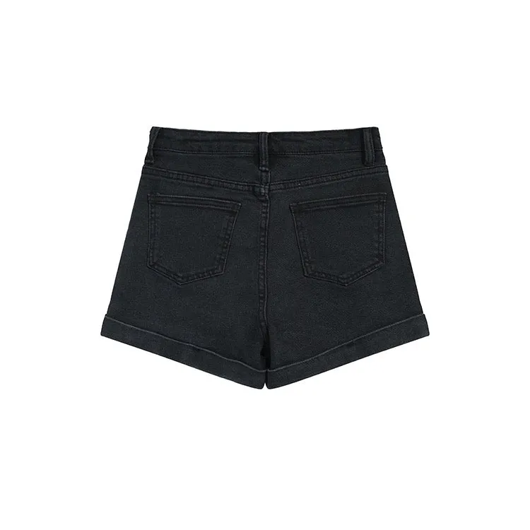 Black Denim Shorts