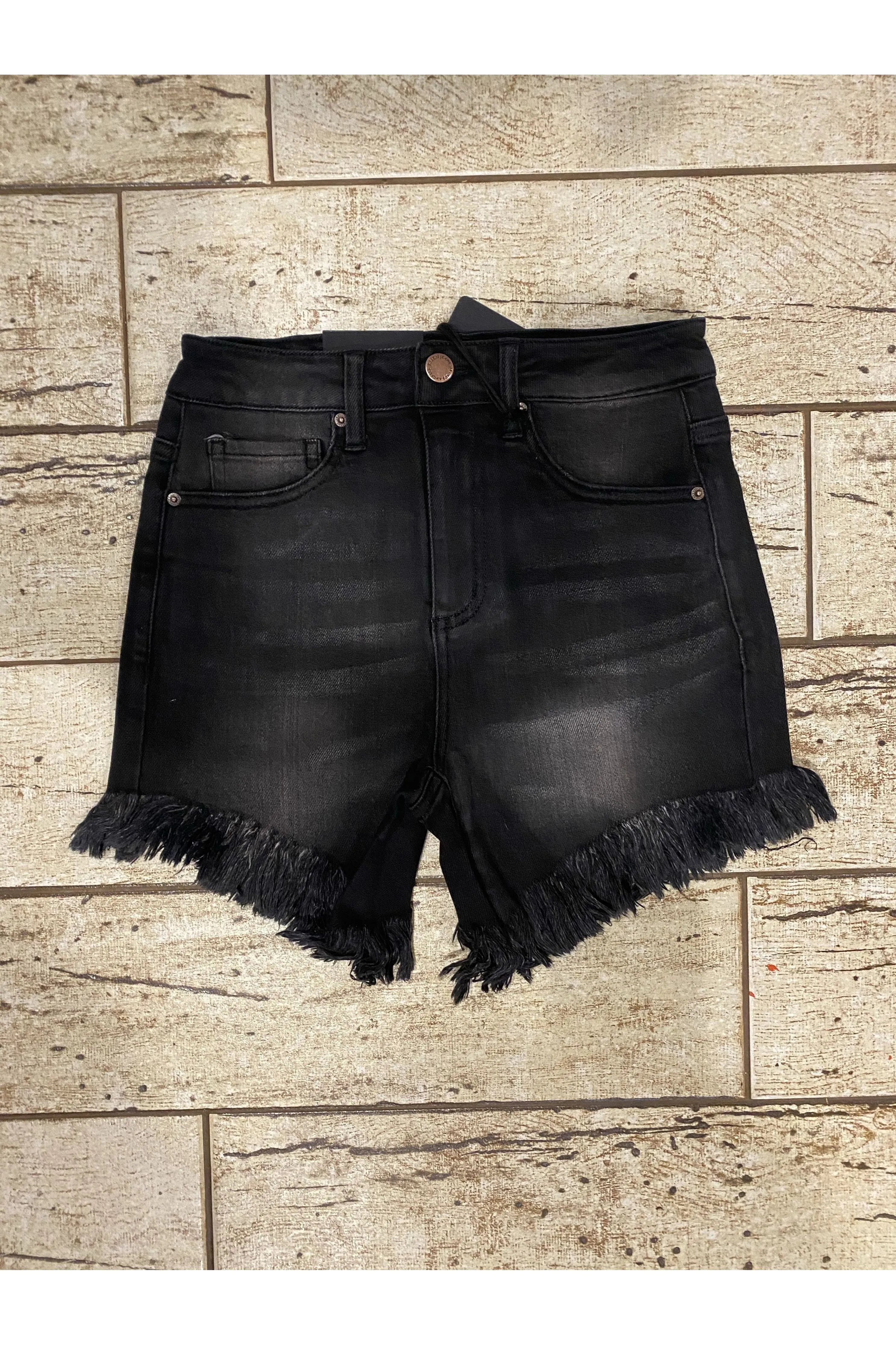 Black Risen Stretch Shorts