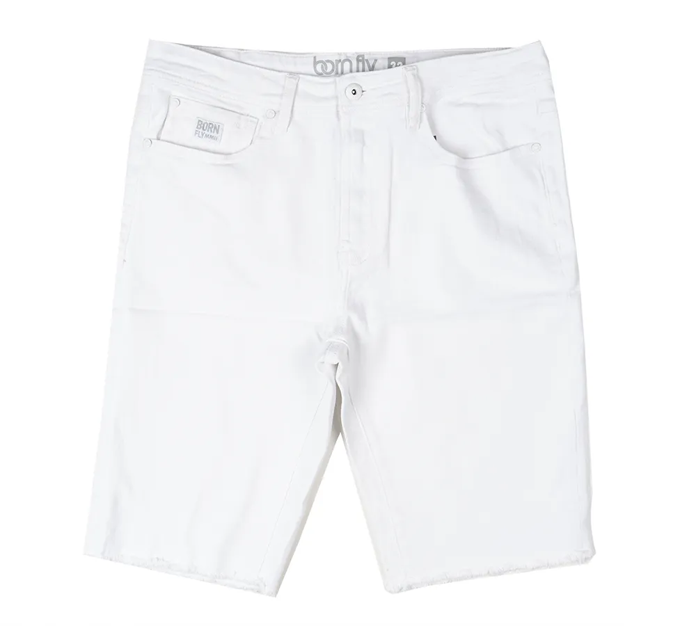 BORN FLY DENIM SHORTS WHITE - 2303D4692