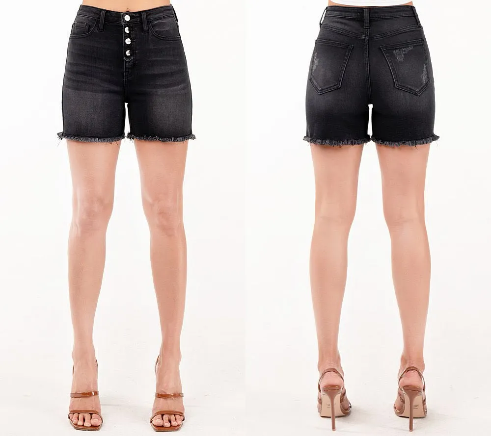 Button Up High Rise Shorts