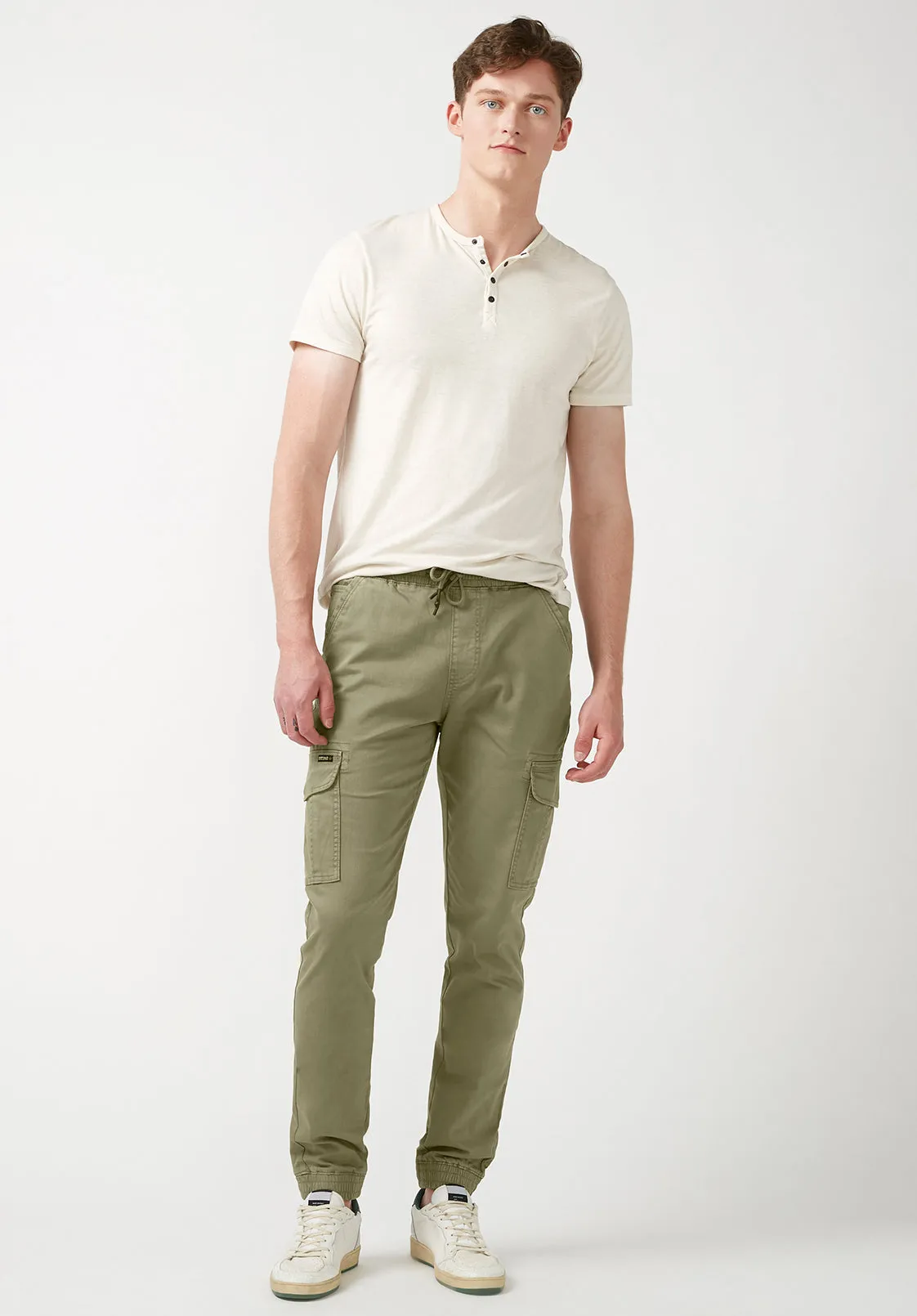 Cargo Tom Men's Jogger Pants in Olive Green - BM22930