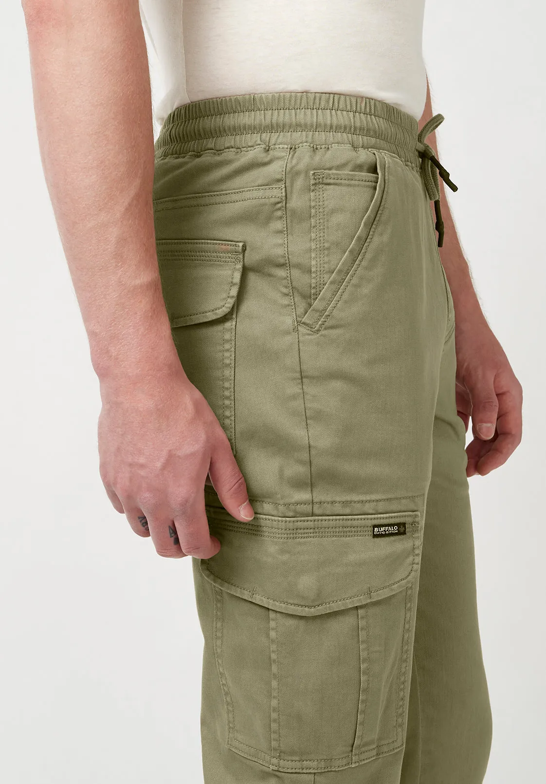 Cargo Tom Men's Jogger Pants in Olive Green - BM22930