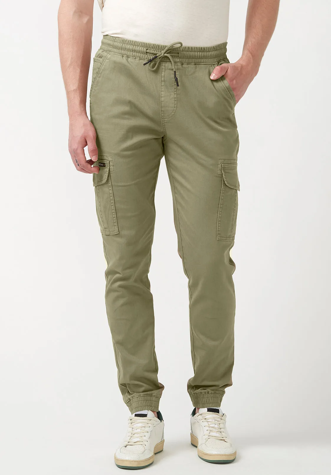 Cargo Tom Men's Jogger Pants in Olive Green - BM22930