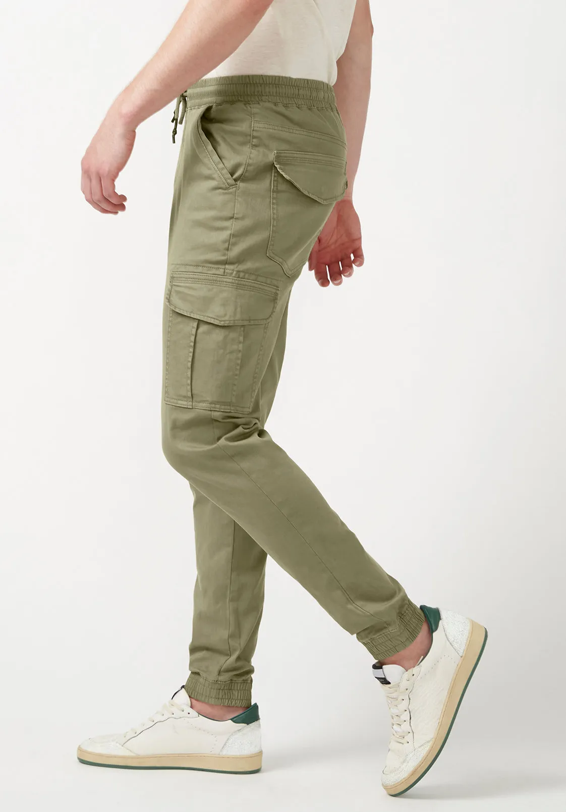 Cargo Tom Men's Jogger Pants in Olive Green - BM22930