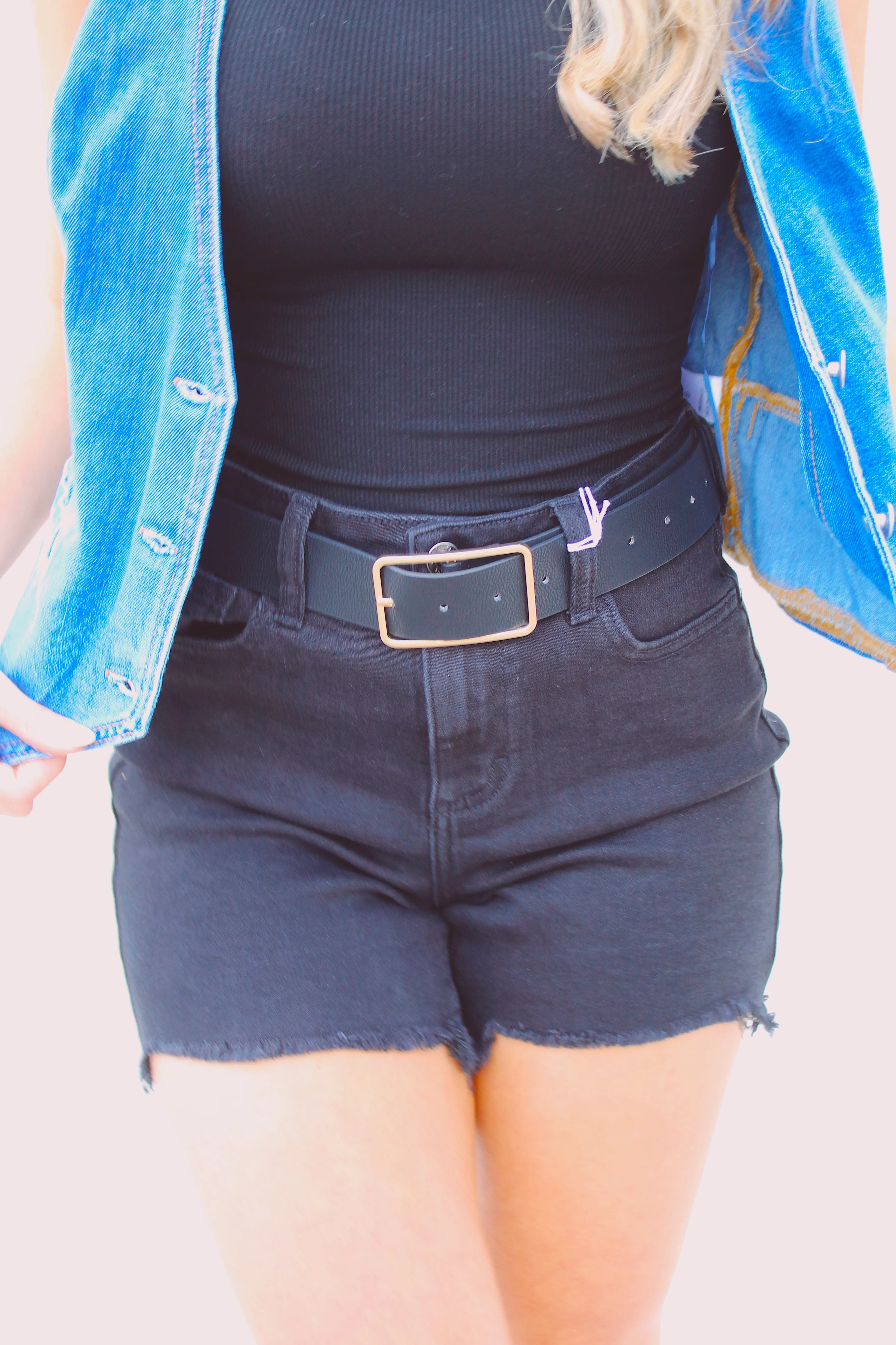 Cello Black Denim Boyfriend Shorts