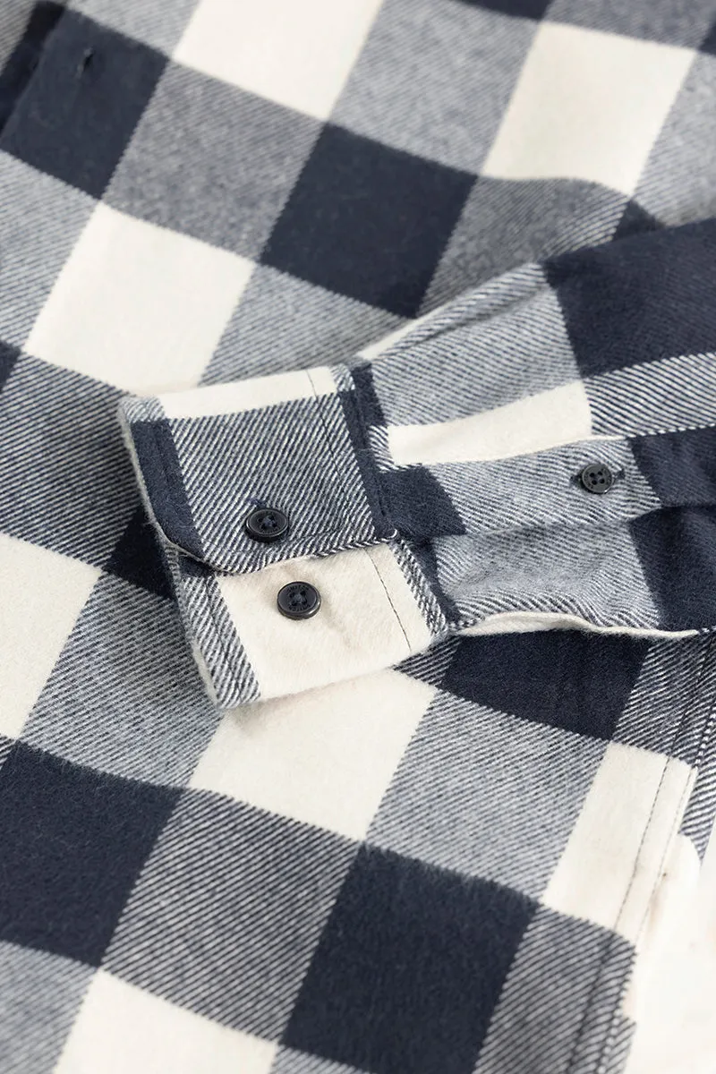 Chess Flannel Checks Navy Shirt