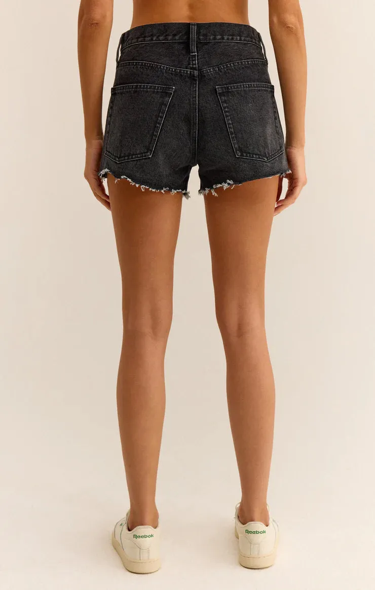 Classic Hi-Rise Denim Short - Black