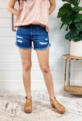 Distressed & Frayed Denim Shorts