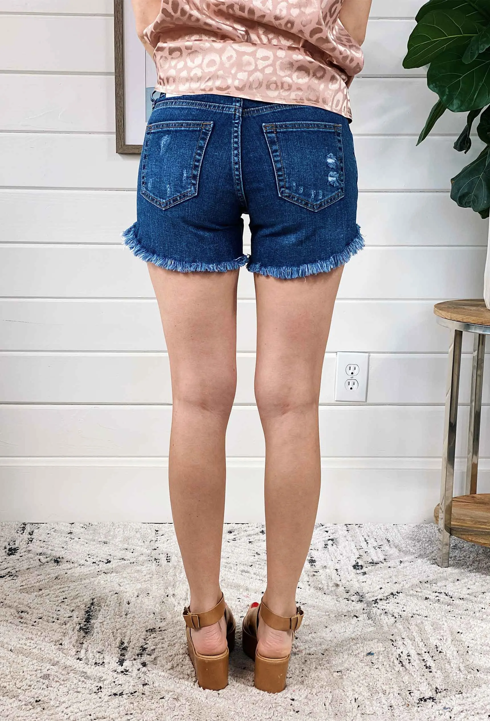 Distressed & Frayed Denim Shorts