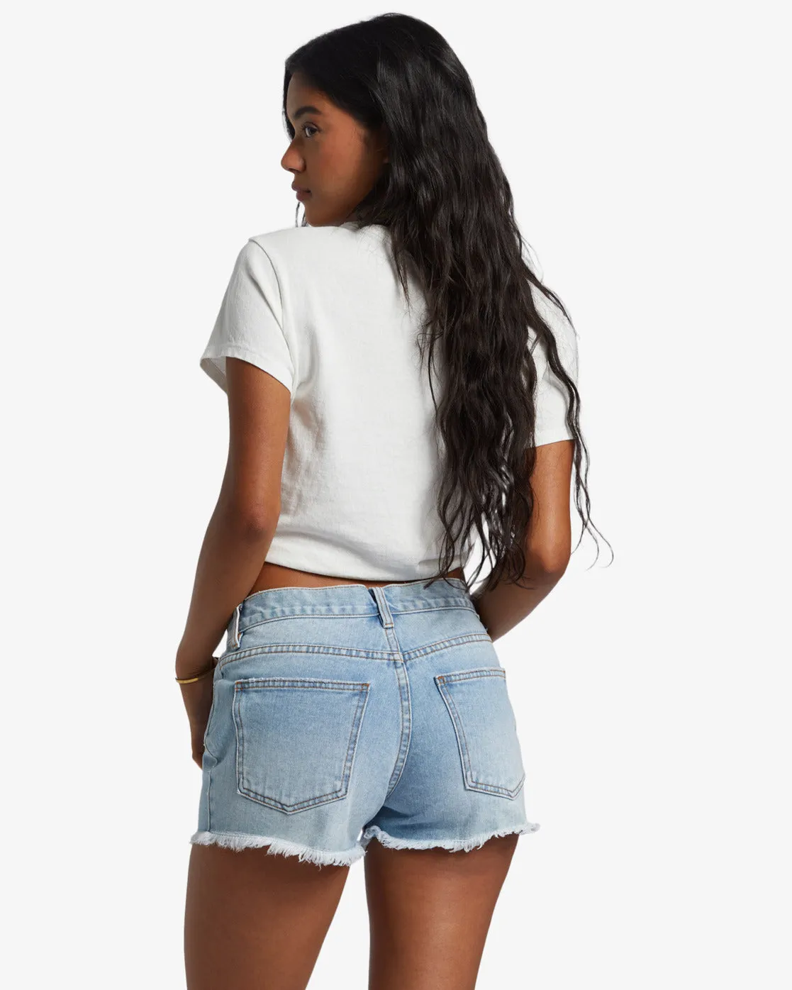 Drift Away Frayed Denim Shorts