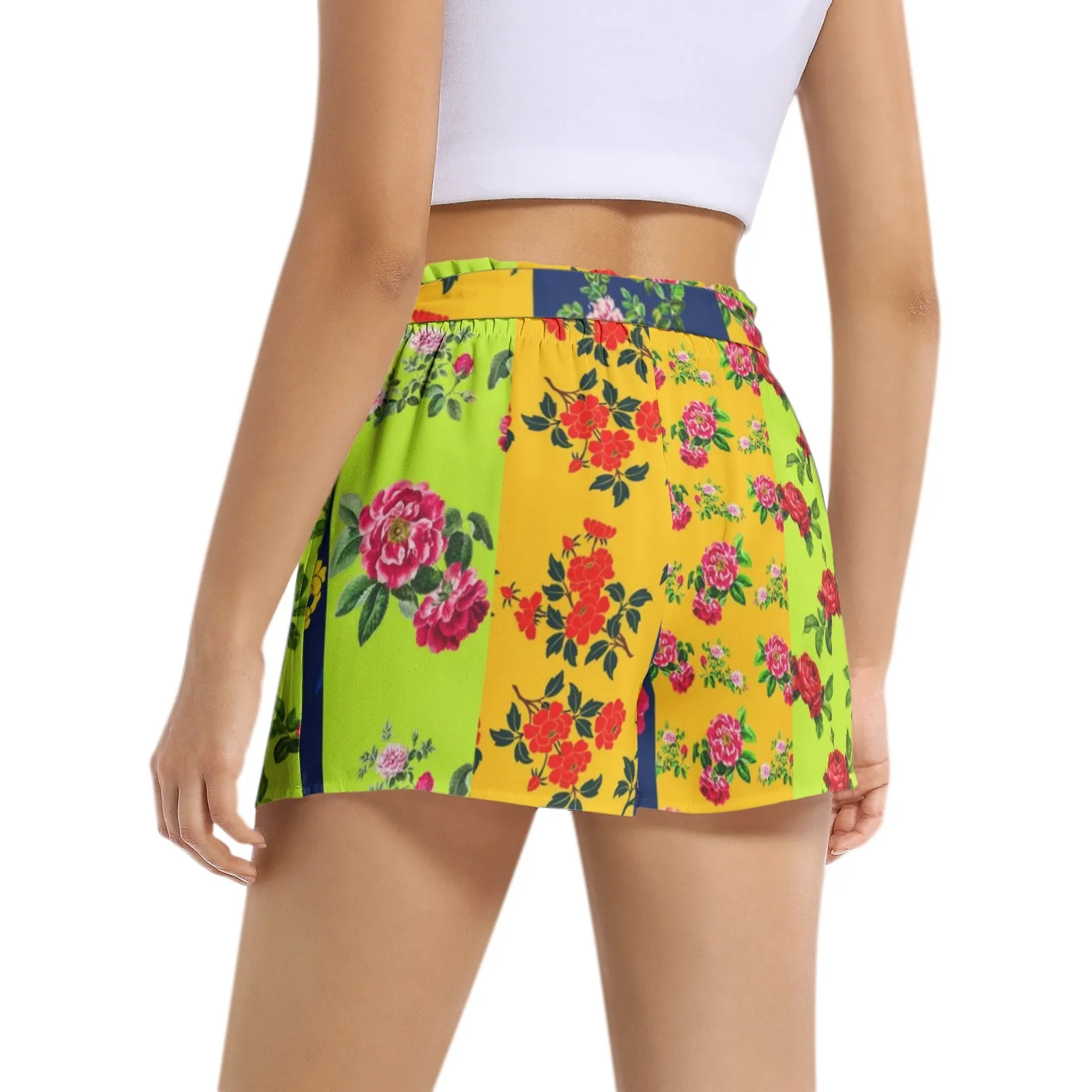 Ecletic Floral Array Women's Belted Short