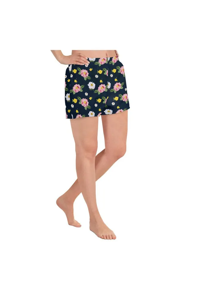 Floral Flurry Women's Athletic Short Shorts