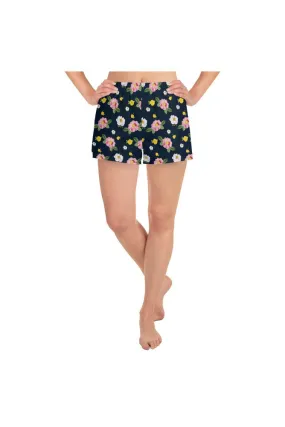 Floral Flurry Women's Athletic Short Shorts