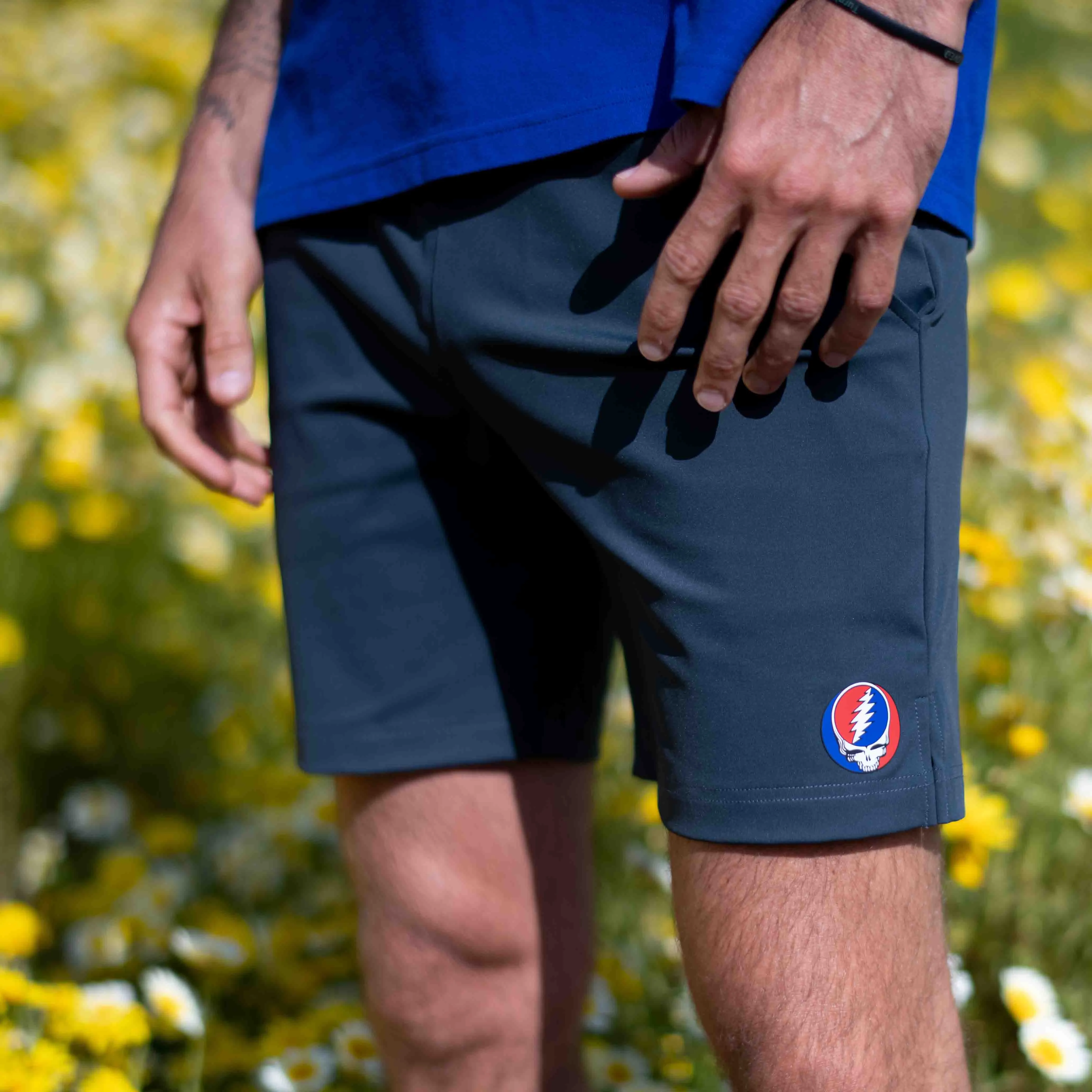 Grateful Dead | Premium Athletic Short | Dark Grey With Stealie