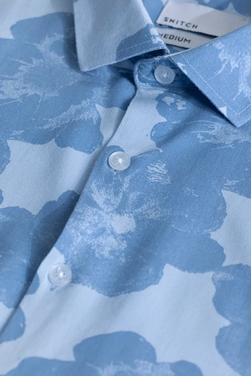 Hibiscus Oasis Blue Shirt