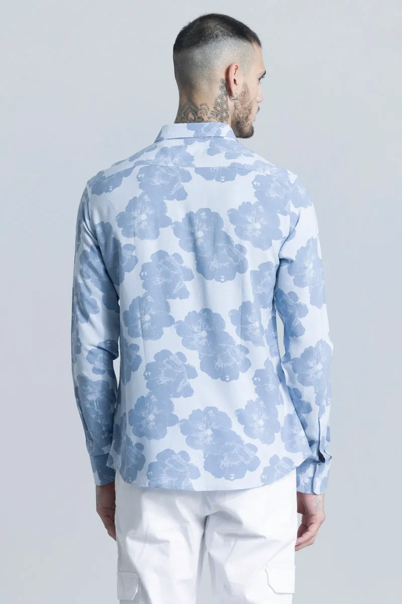 Hibiscus Oasis Blue Shirt