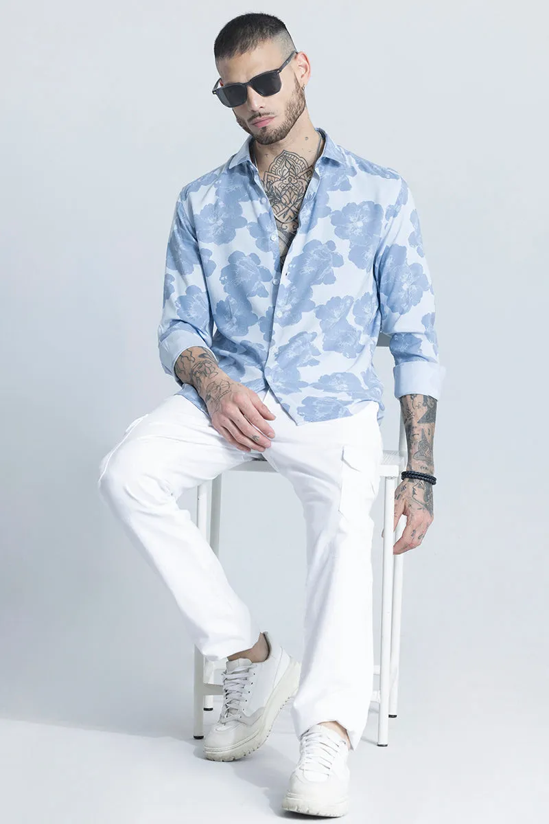 Hibiscus Oasis Blue Shirt