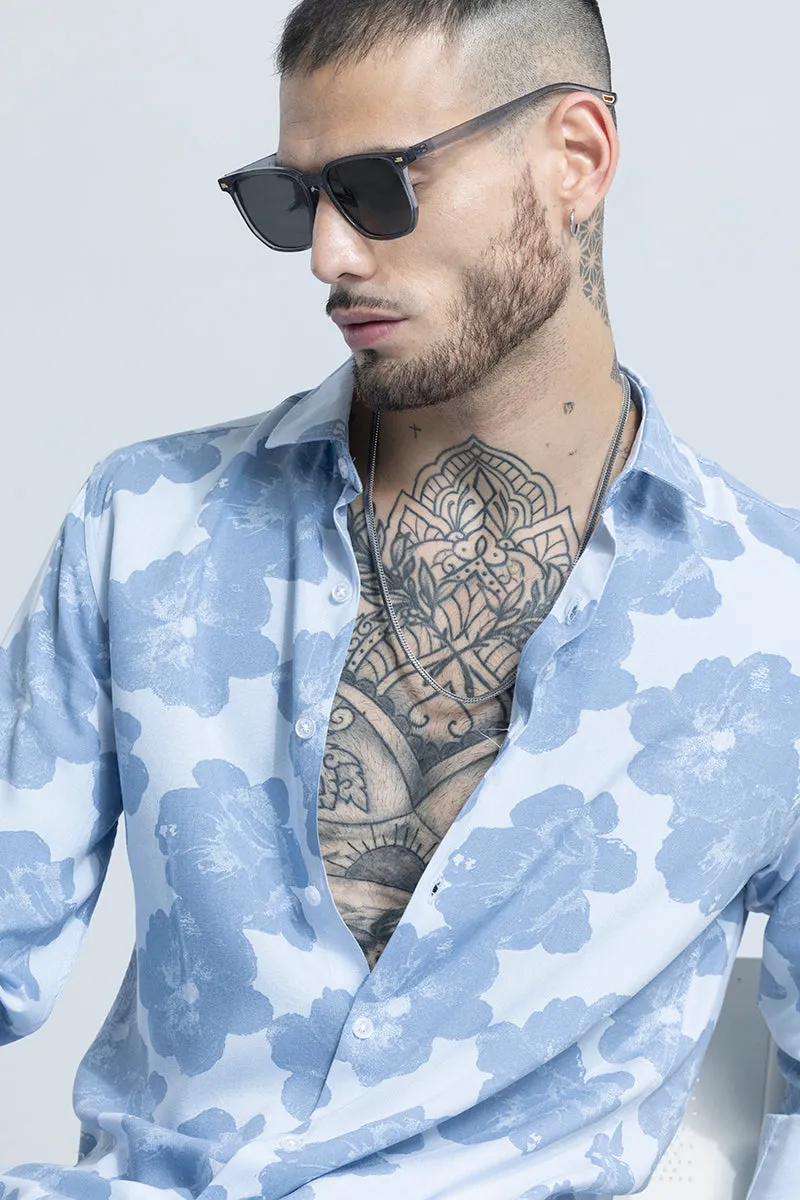 Hibiscus Oasis Blue Shirt