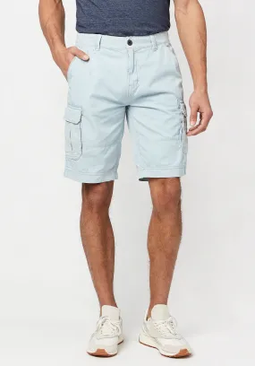 Hivibe Men's Stone Wash Shorts in Light Blue - BM23590