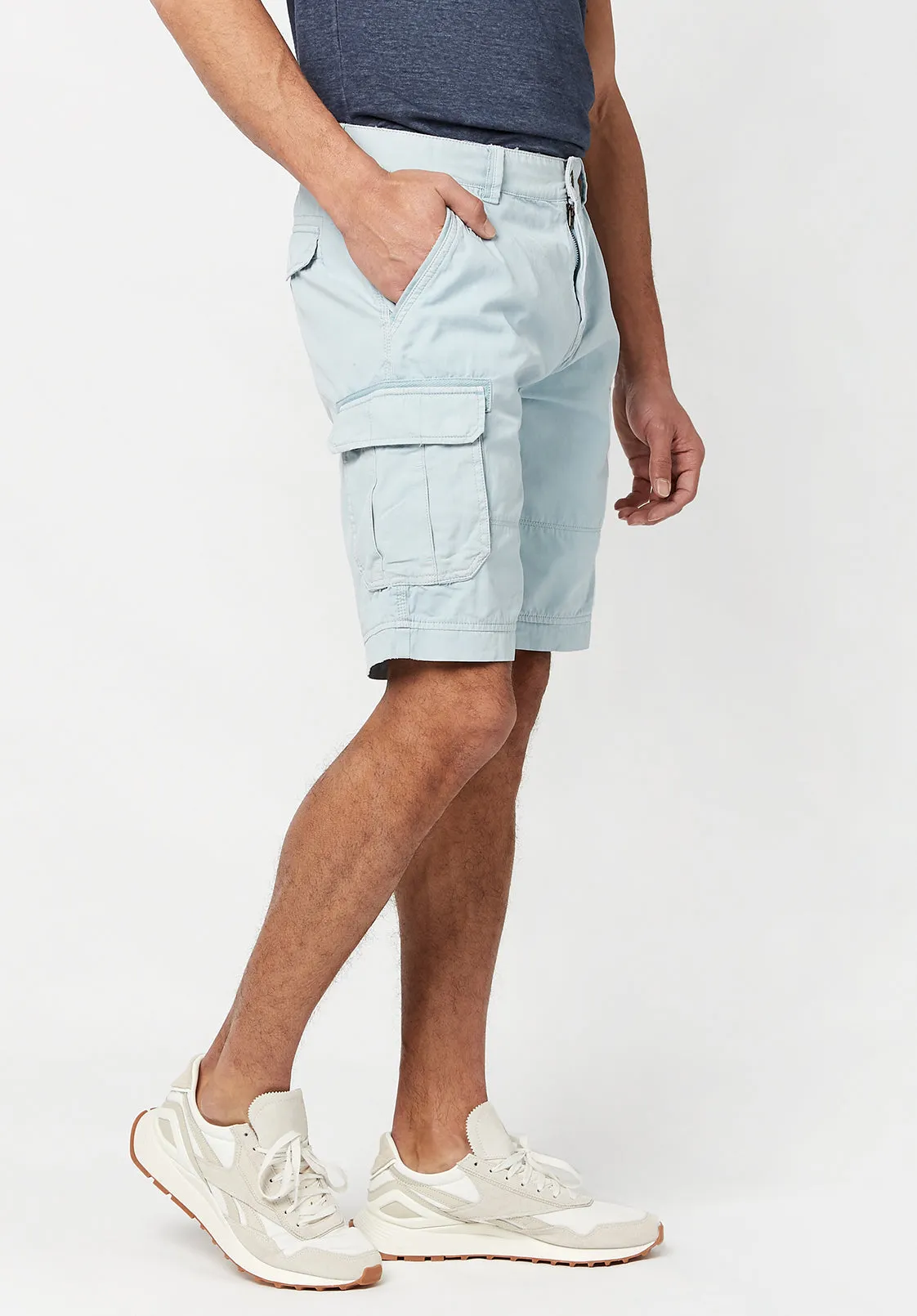 Hivibe Men's Stone Wash Shorts in Light Blue - BM23590