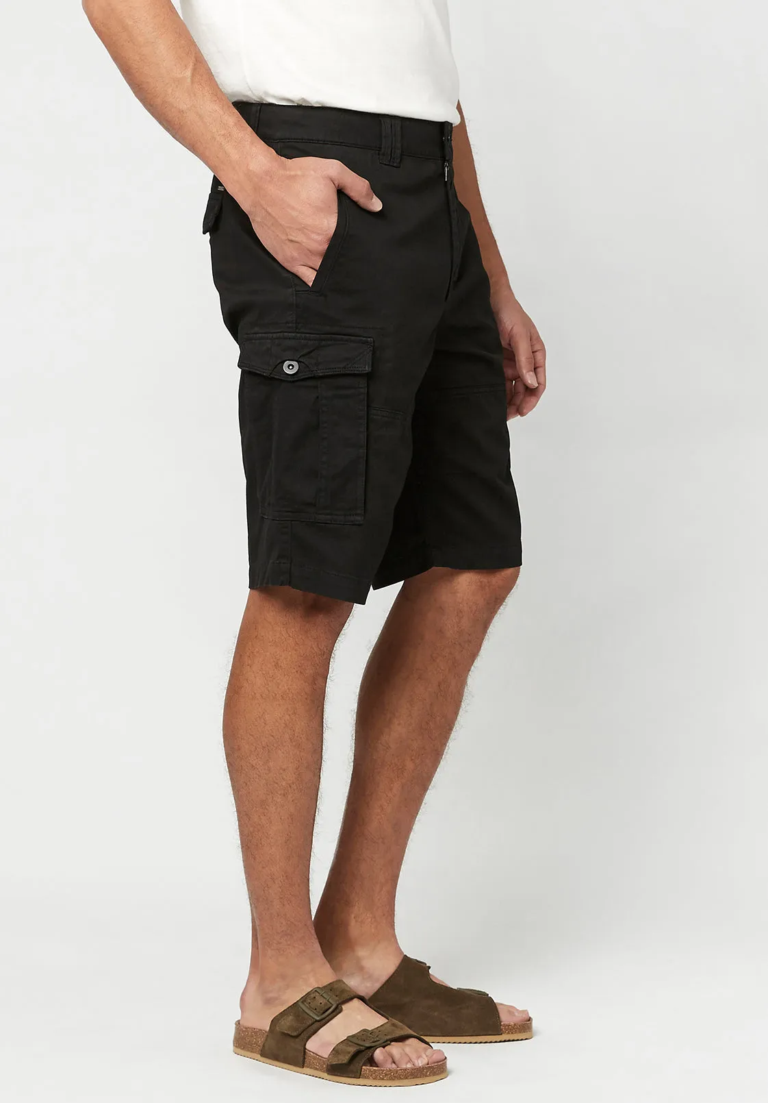 Hortus Men's Cargo Shorts in Black- BM23587