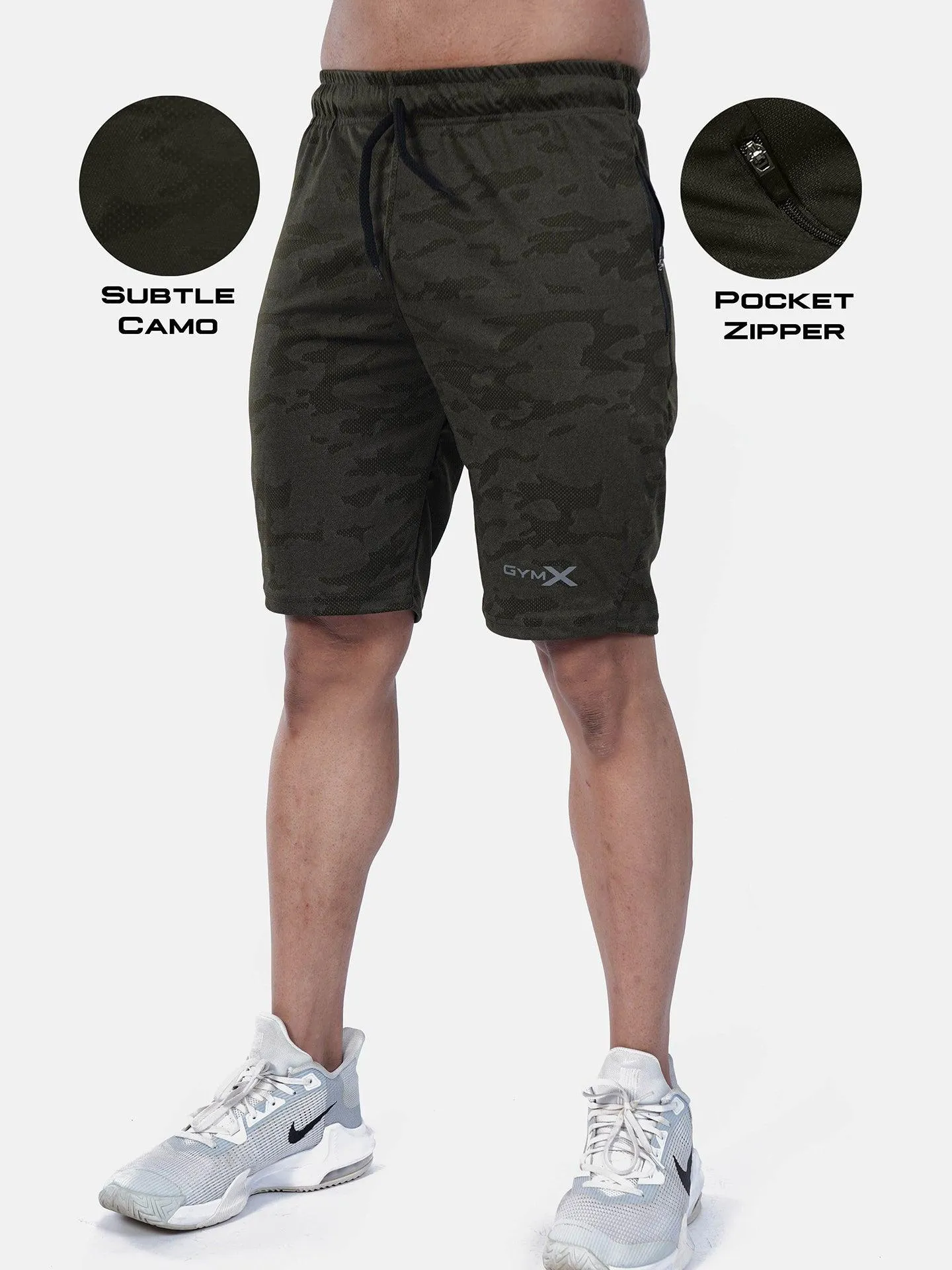 Jacquard Military Green Camo GymX Shorts - Sale