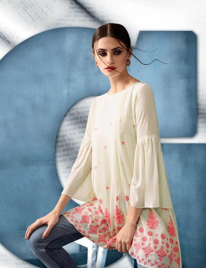 Kajri Silk Kurti Collection - off white