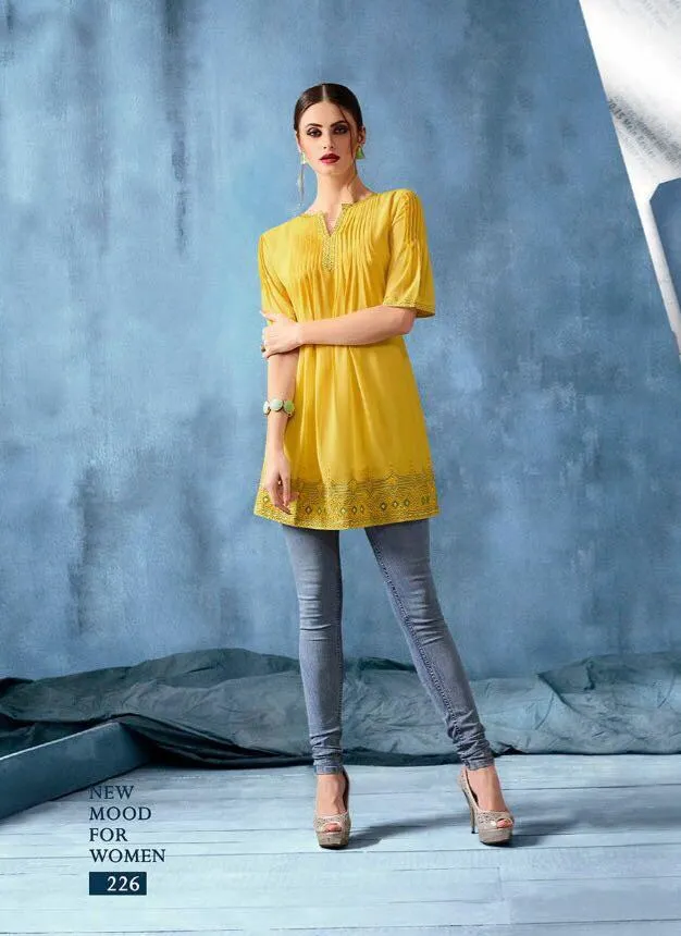 Kajri Silk Kurti Collection - yellow