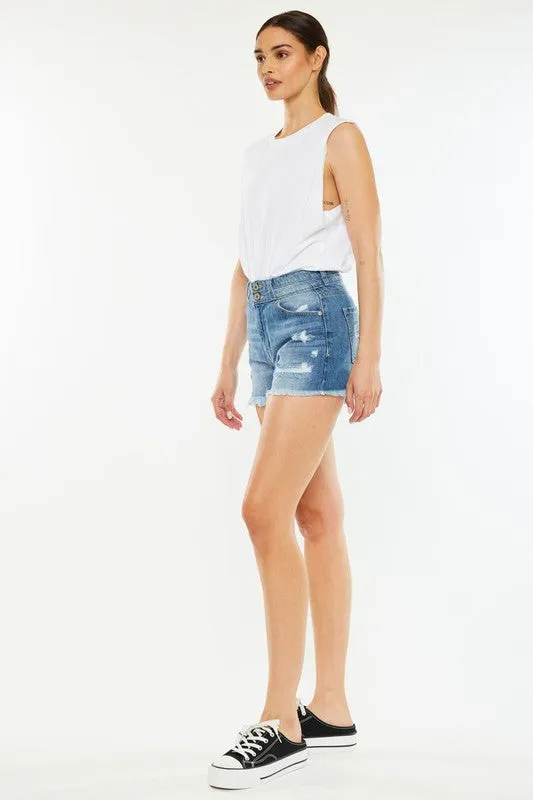 KanCan High Rise Mom Shorts