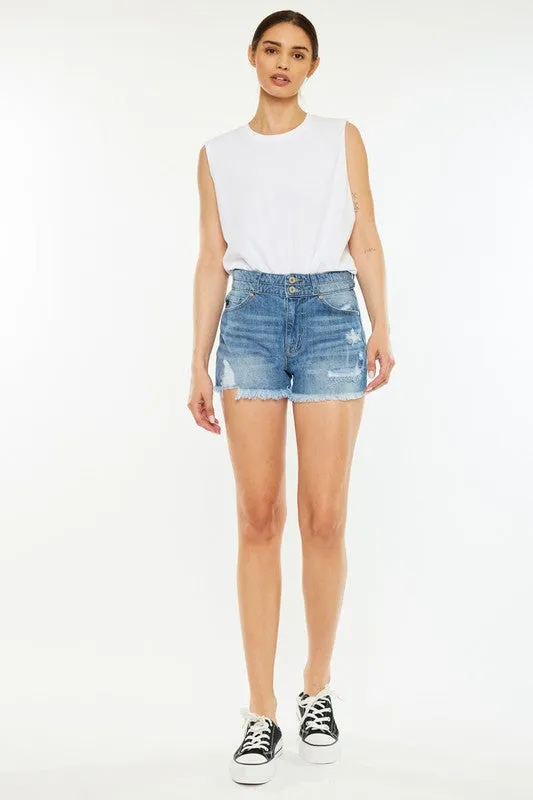 KanCan High Rise Mom Shorts