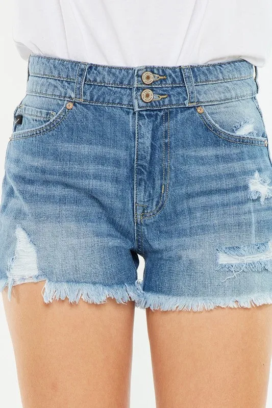 KanCan High Rise Mom Shorts