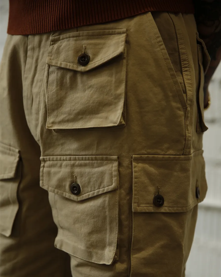 Khaki Multiple Pockets Cargo Shorts