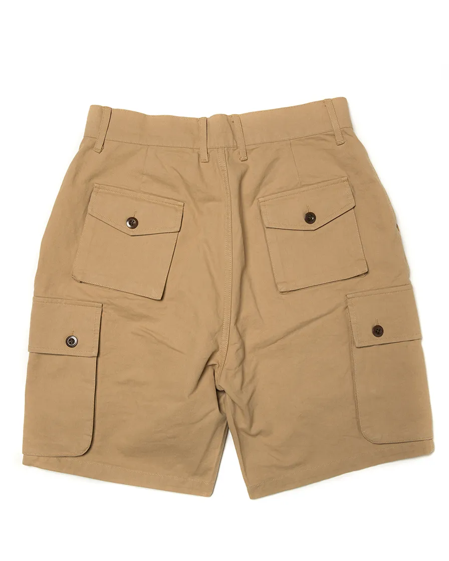 Khaki Multiple Pockets Cargo Shorts