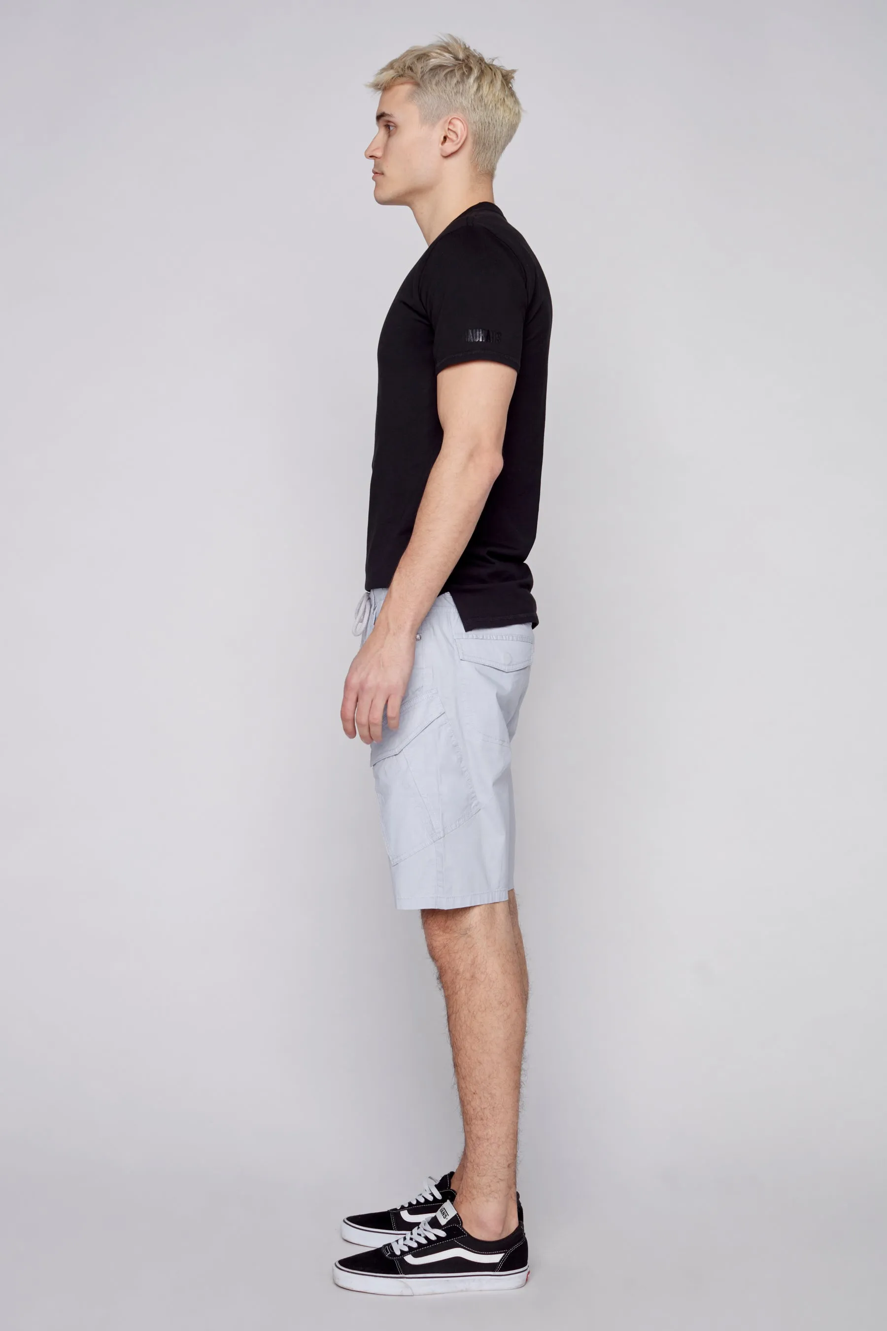 KRAVITZ - Mens 5-Pockets Pull-On Cargo Poplin Shorts - Frost Blue