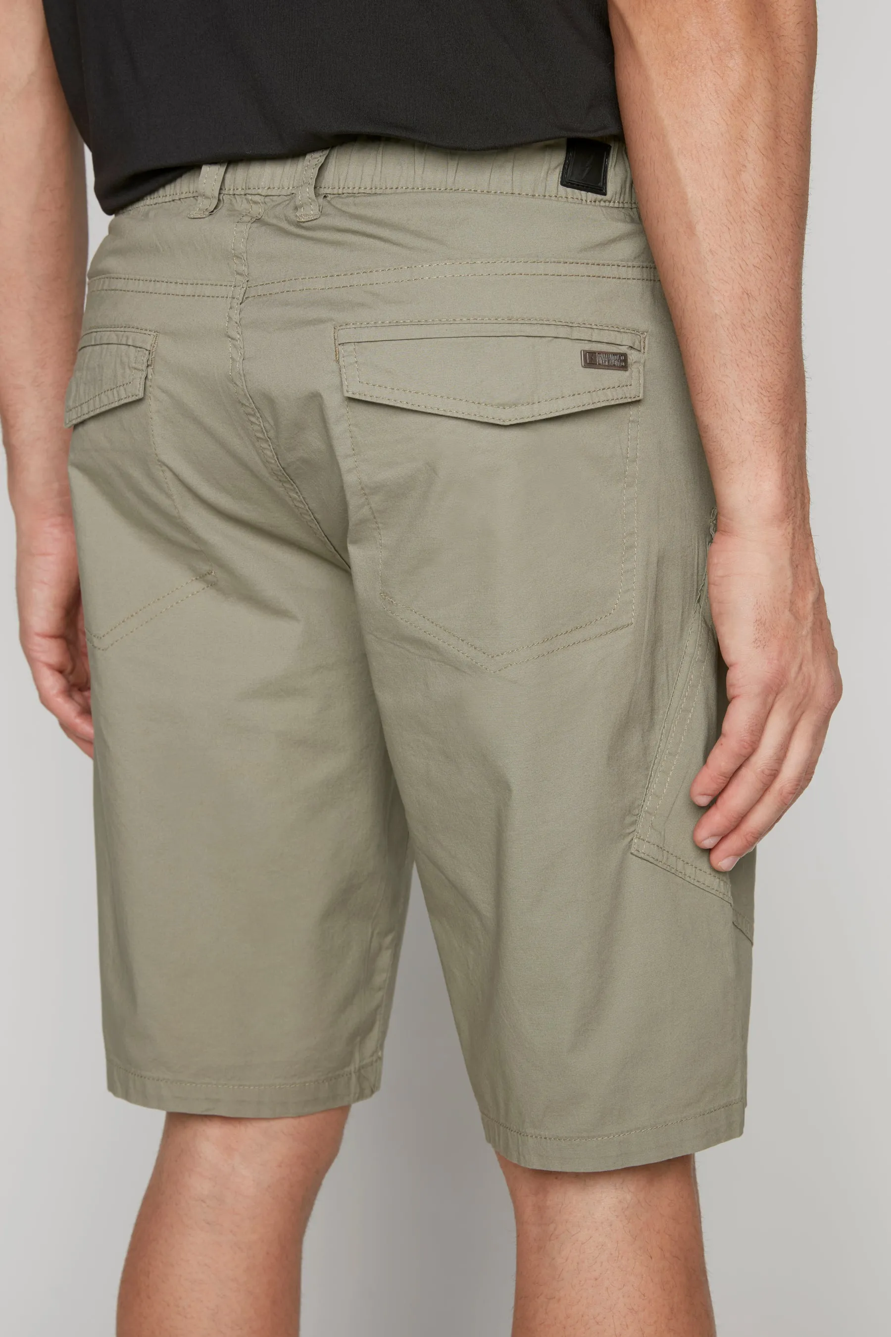 KRAVITZ - Mens 5-Pockets Pull-On Cargo Poplin Shorts - Light Olive