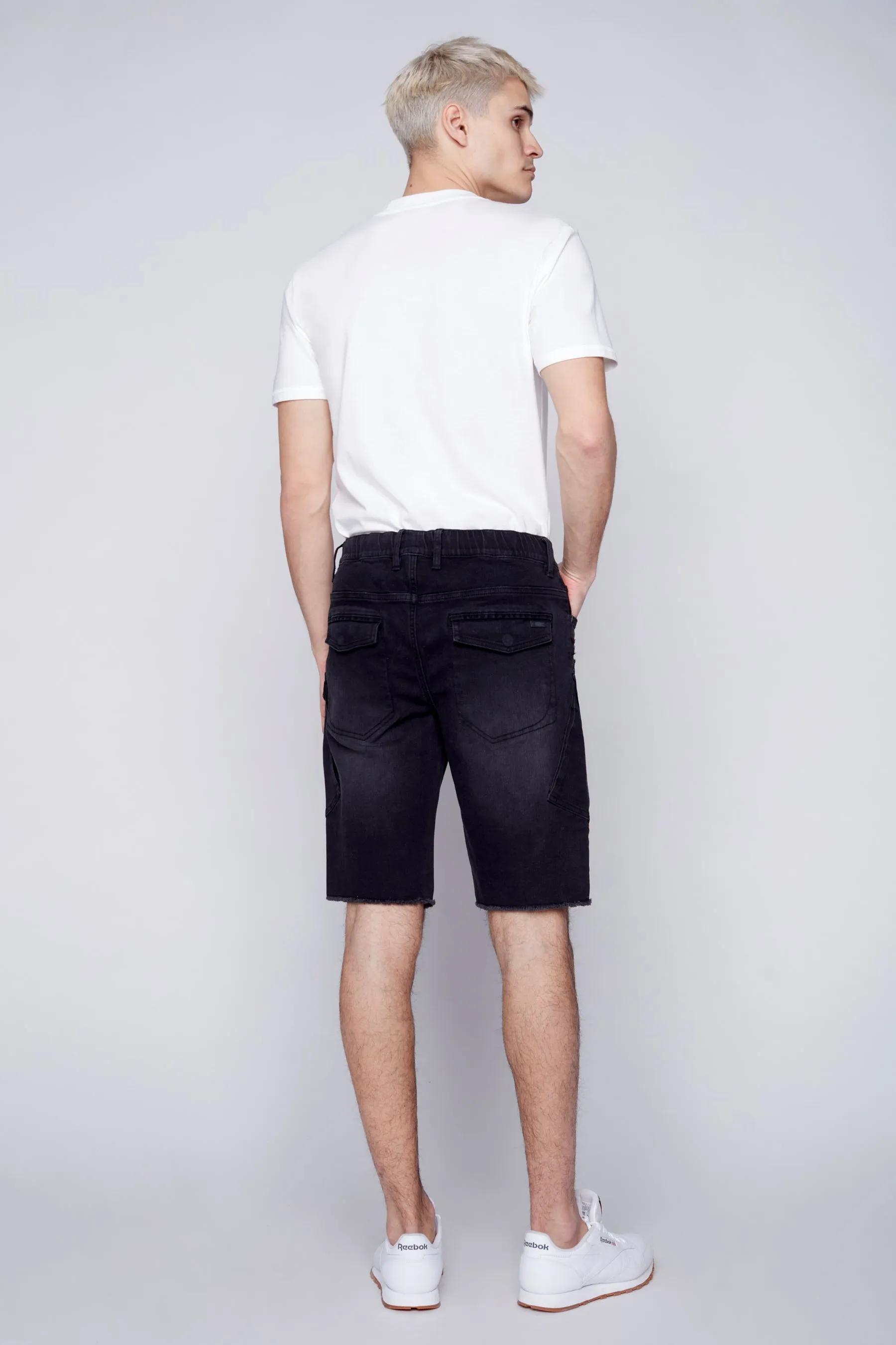 KRAVITZ - Mens 5-Pockets Pull-On Cargo Poplin Shorts - Vintage Black