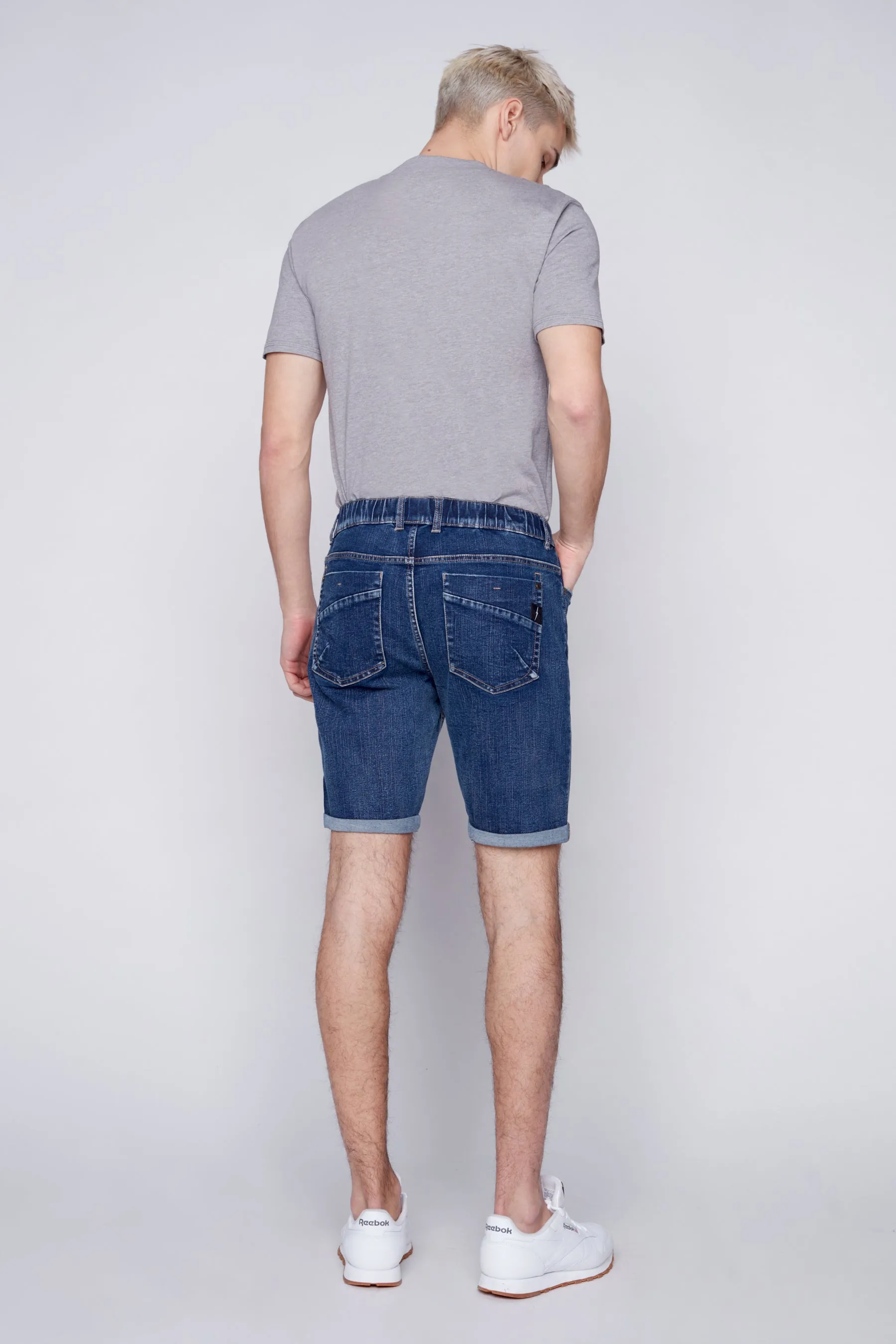 LENNON - Mens Rolled-Up Shorts - Classic Medium Blue