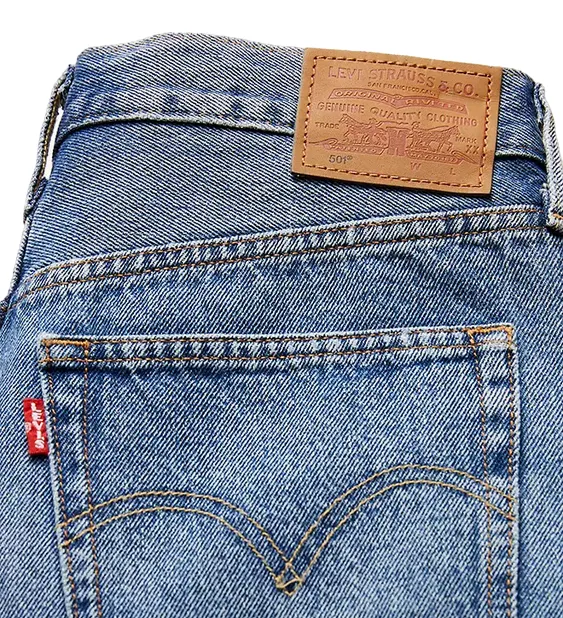 Levi's women's denim shorts 501 with cuff 299610035 medium blue