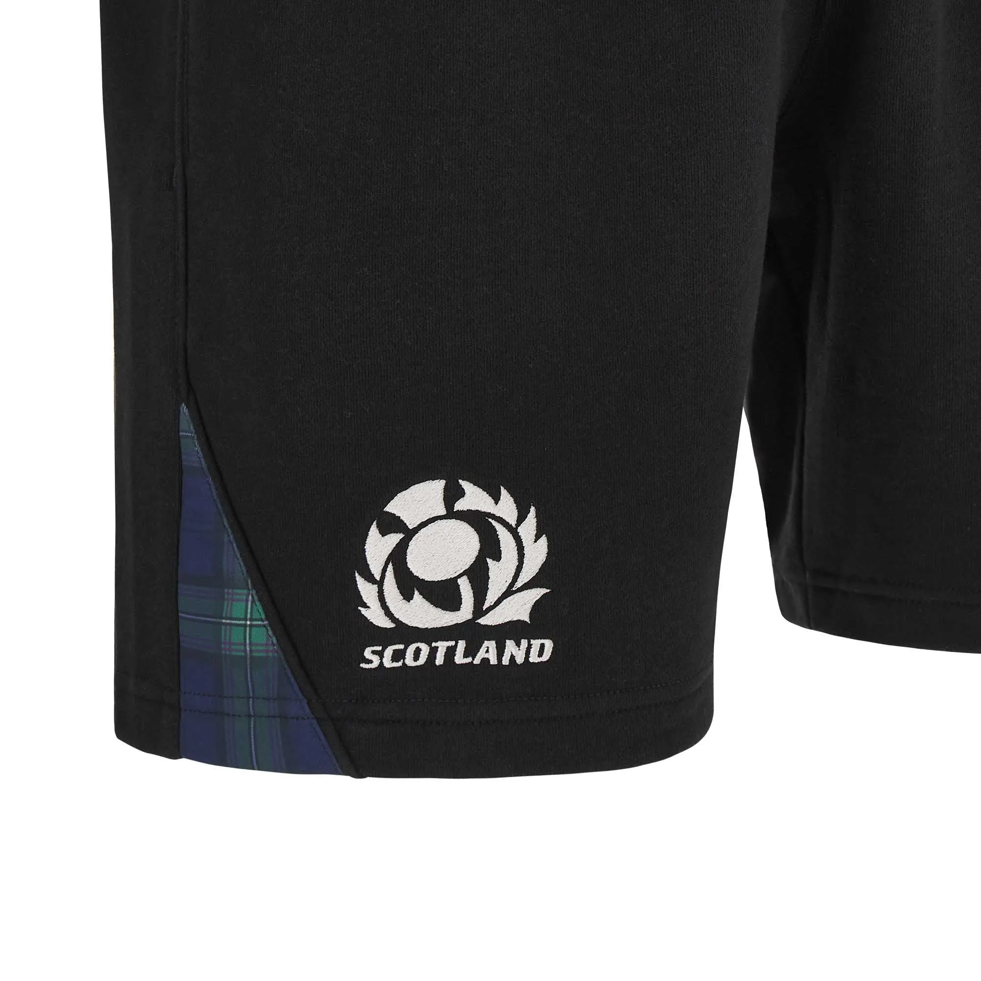 Macron Men's Scotland Rugby Travel Cotton Bermuda Shorts - Black