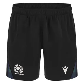 Macron Men's Scotland Rugby Travel Cotton Bermuda Shorts - Black