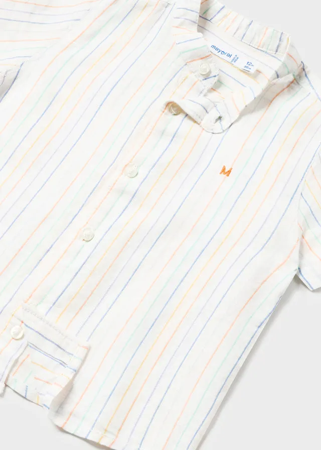 Mayoral Baby Boys Fine Stripe Linen Shirt