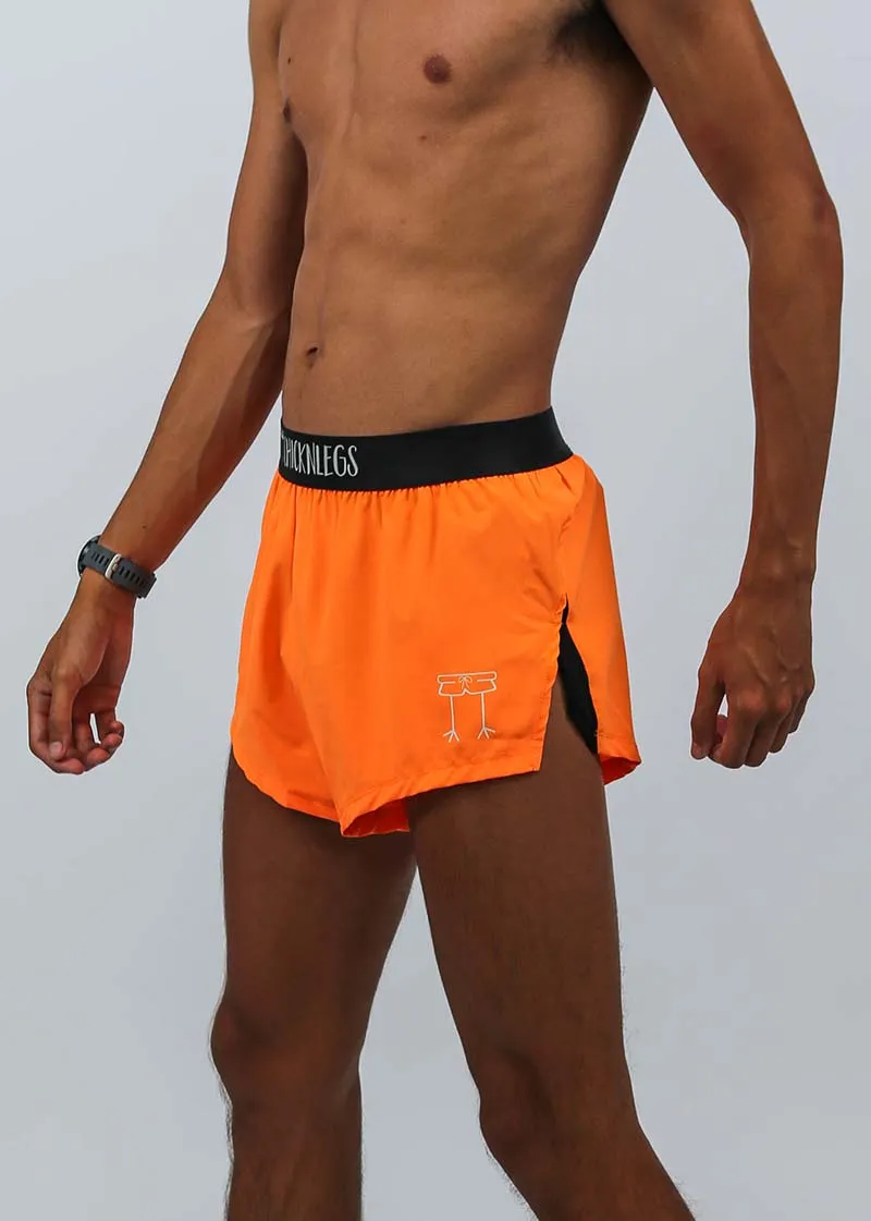 Men's Neon orange 2" Split Shorts