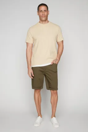 Men's Rolled-Up Denim Shorts - Olive