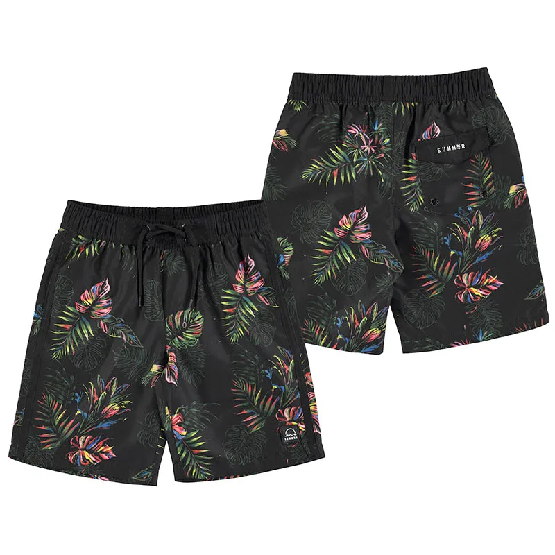 Nukutavake Tropic Print Swim Shorts _Black 6647-10