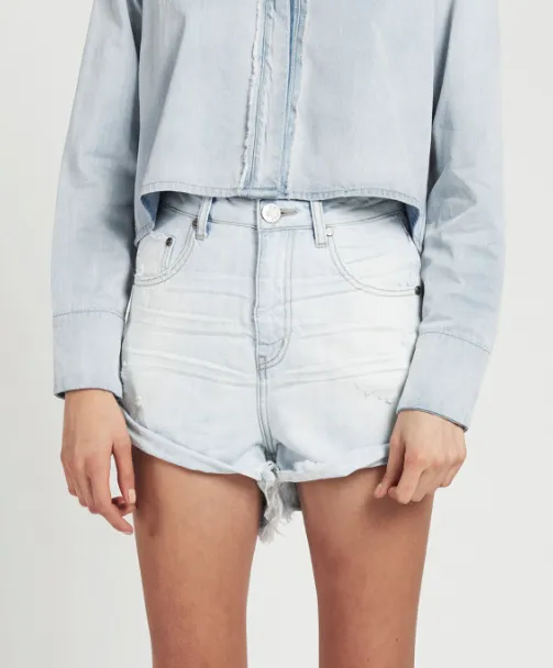 One Teaspoon Brando Bandits High Waist Denim Shorts