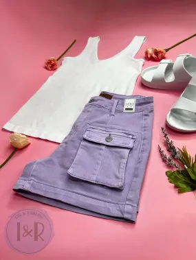 #P490 Lavender Cargo Shorts